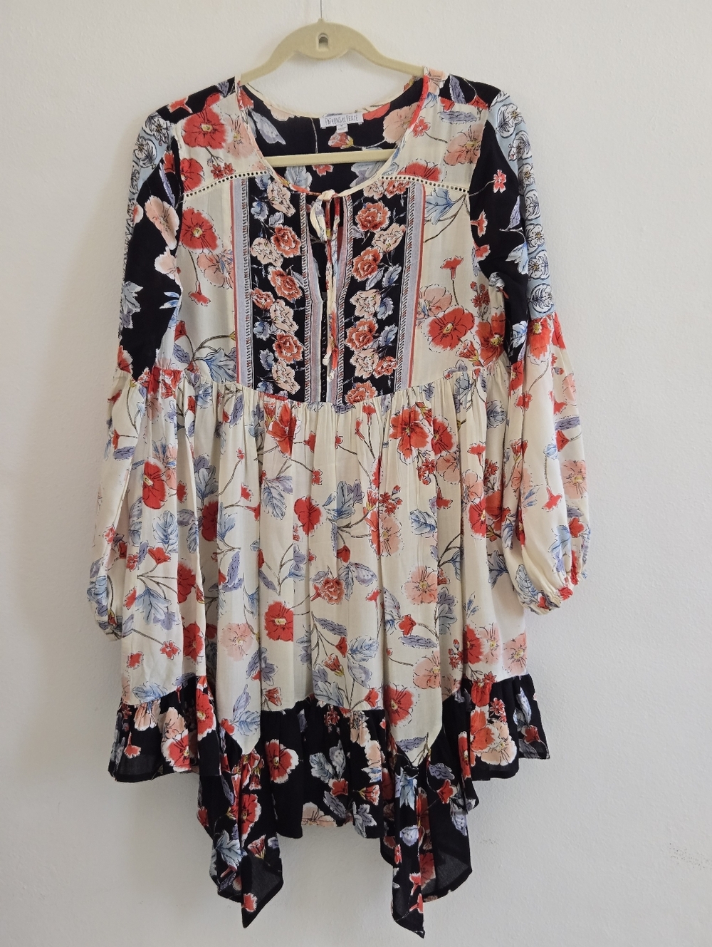 Patrons Of Peace Vermont Floral High-low Hemline Boho Dress Size M
